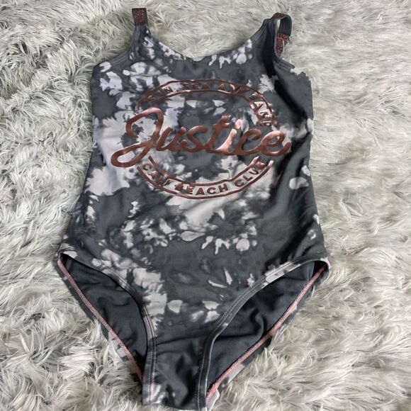 Justice Gray/White Sun.Sea.Sand One Piece Bathing Suit - Picture 1 of 5